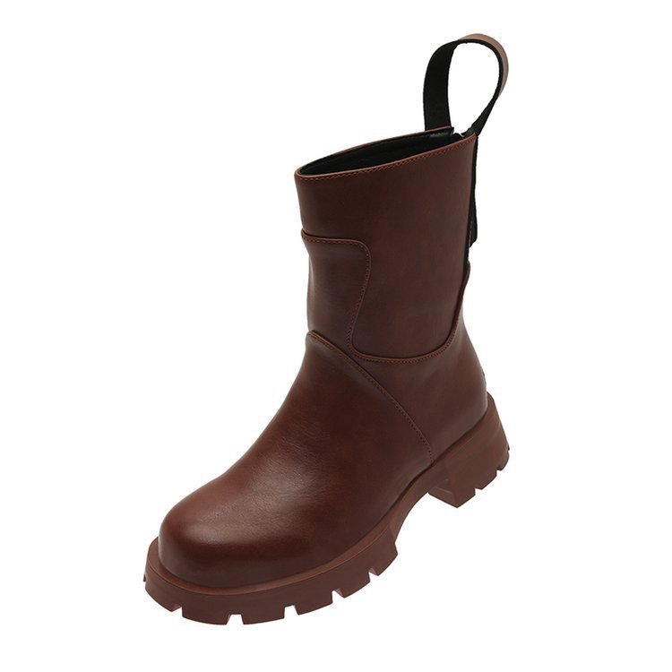 Fashion Zipper Mid-tube Platform Martin Boots