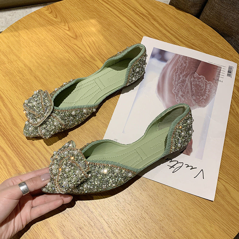 Women's Pearl Rhinestone Shallow Pointed Toe Shoes