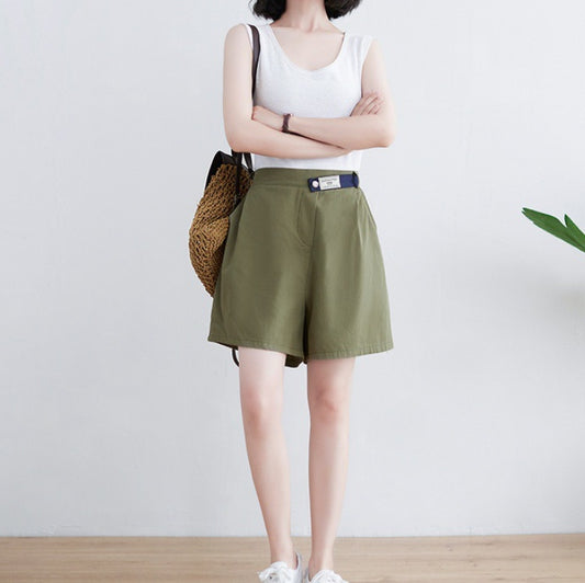 Plus Size Women's Korean Style Xia Xian Wide Leg Shorts