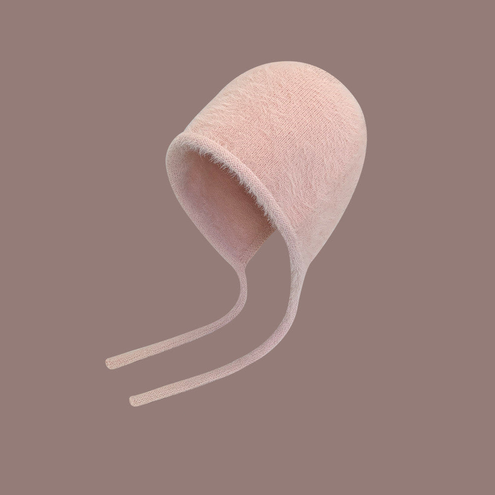 Women's Solid Color Mink Velvet Strap Fisherman Hat
