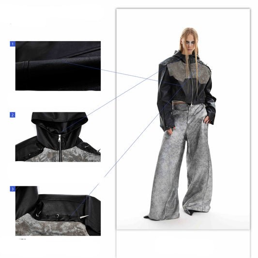 Metal Rivet Punk Short Coat