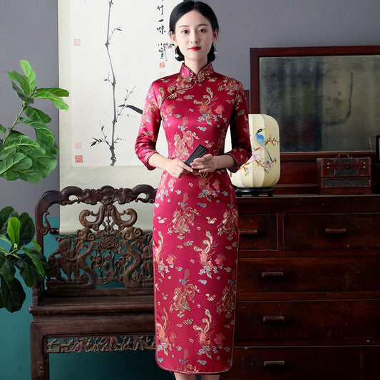 Retro Long Cap Sleeve Performance Dress For Summer