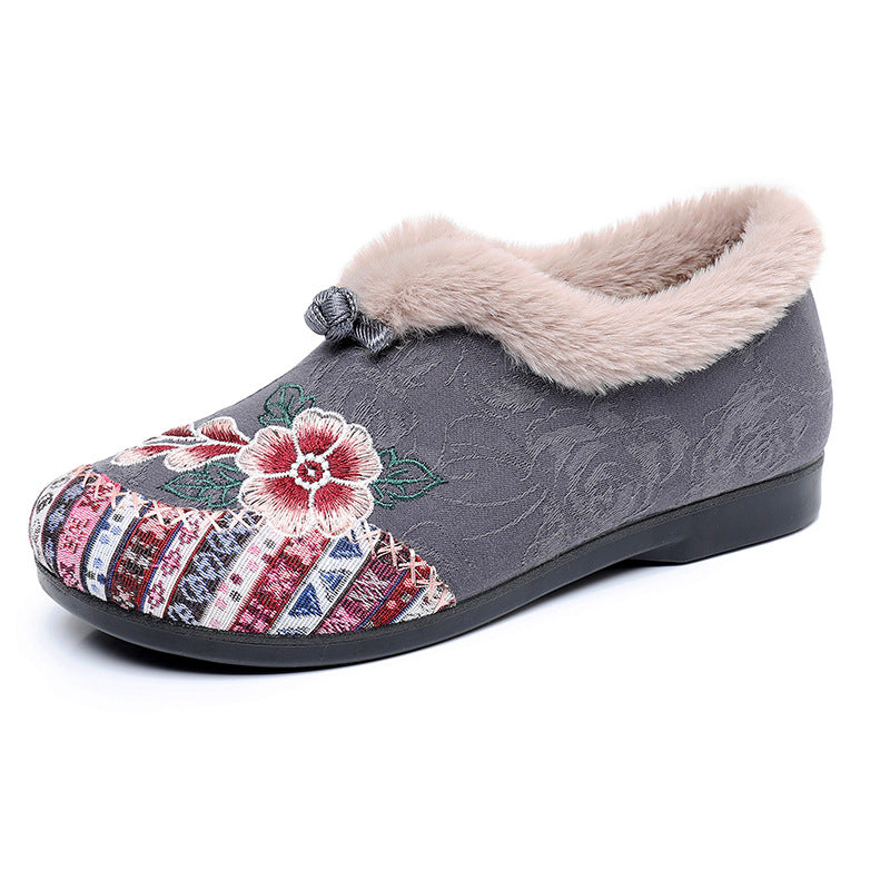 Women's Cotton-padded Shoes Fleece-lined Thickened Middle-aged And Elderly