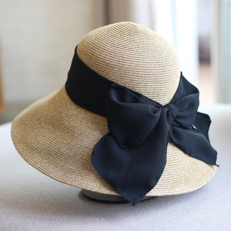 Women's Snow Hemp Big Bow Straw Hat