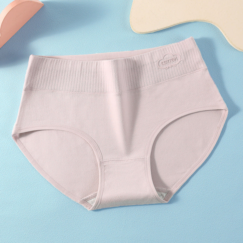 Antibacterial Pure Cotton Women's Underwear Printed Mid Waist Cotton