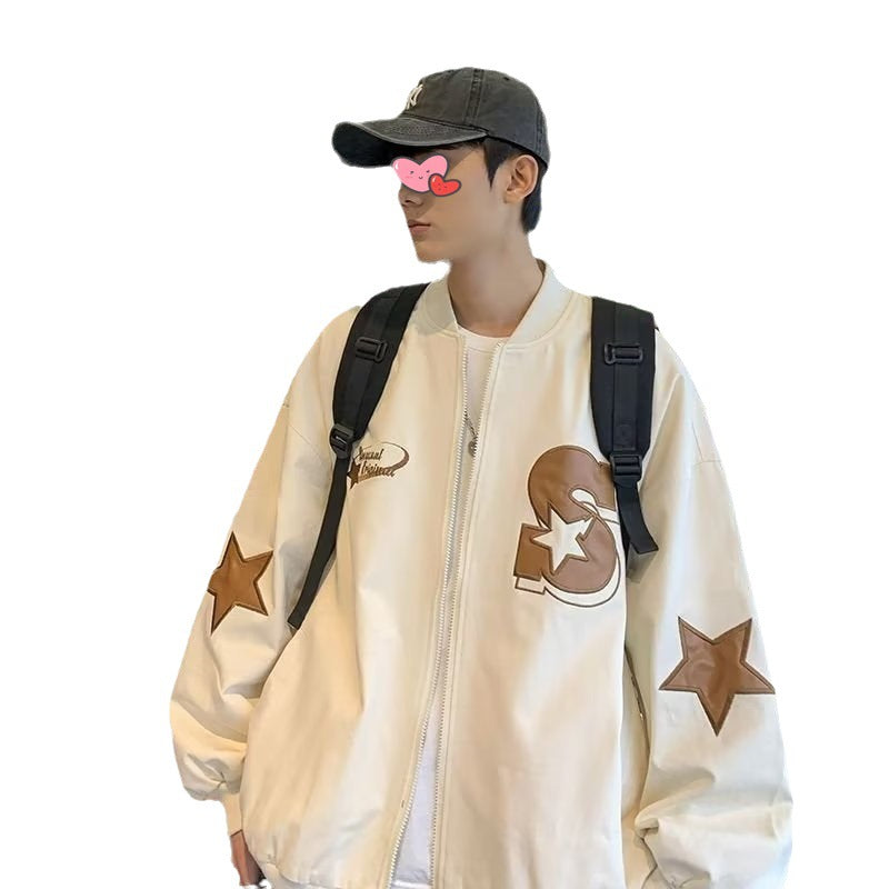 Retro Embroidered Baseball Uniform High Street Coat