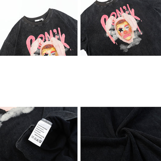 Women's Retro Clown Printed Short Sleeves