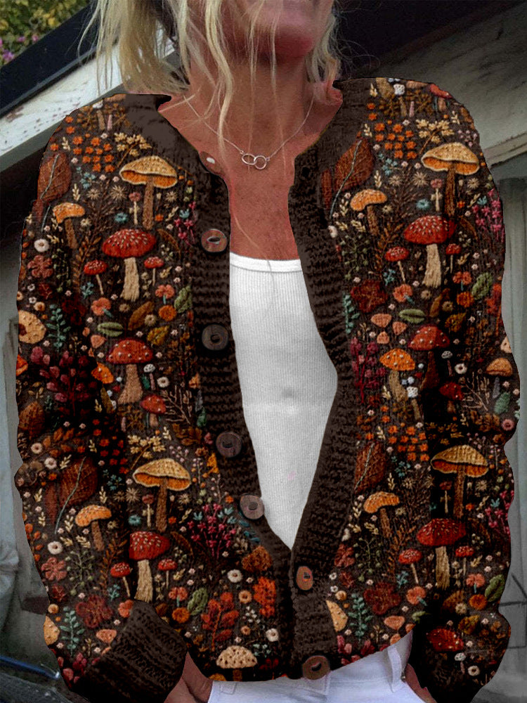 3D Digital Printing Cardigan Knitted Coat