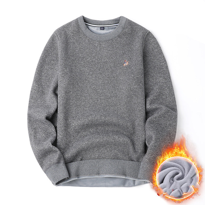 Sweater Mænd Efterår Og Vinter Plus Fløjl Fortykning Base