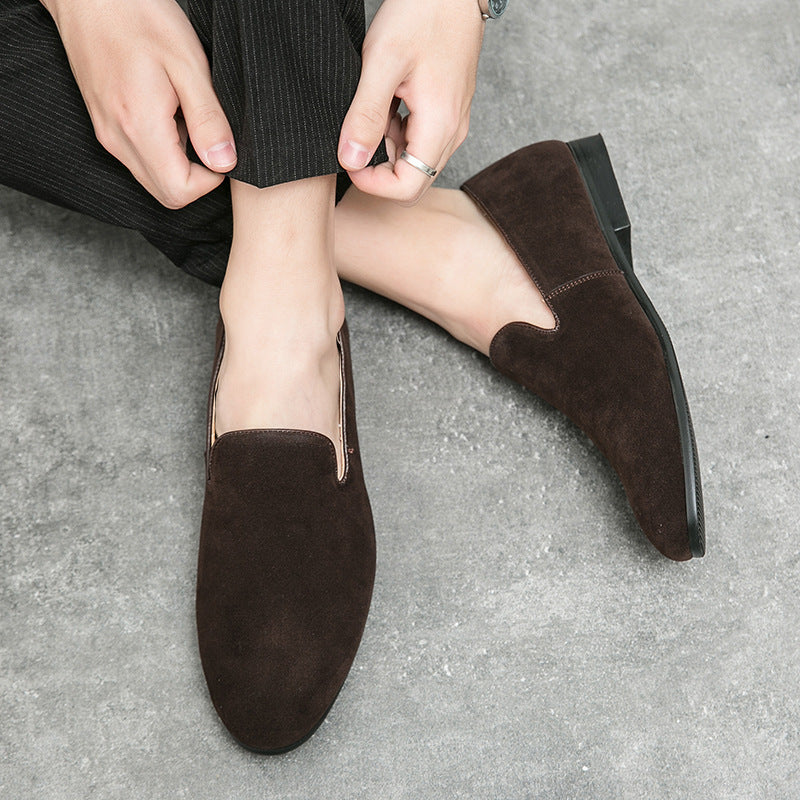 British Leather Shoes Matte Leather Gommino Men