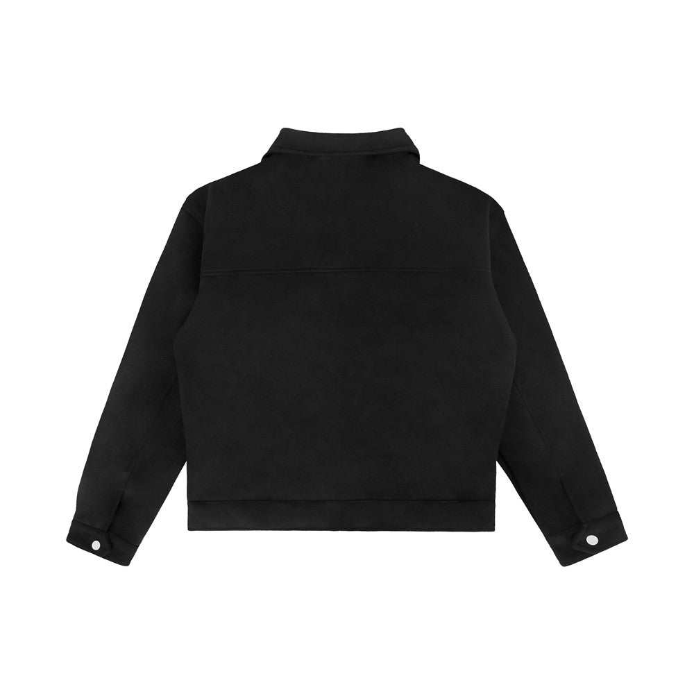 High Street Multi-pocket Workwear Autumn And Winter Loose Zipper Casual Men's Solid Color Polo Collar Jacket