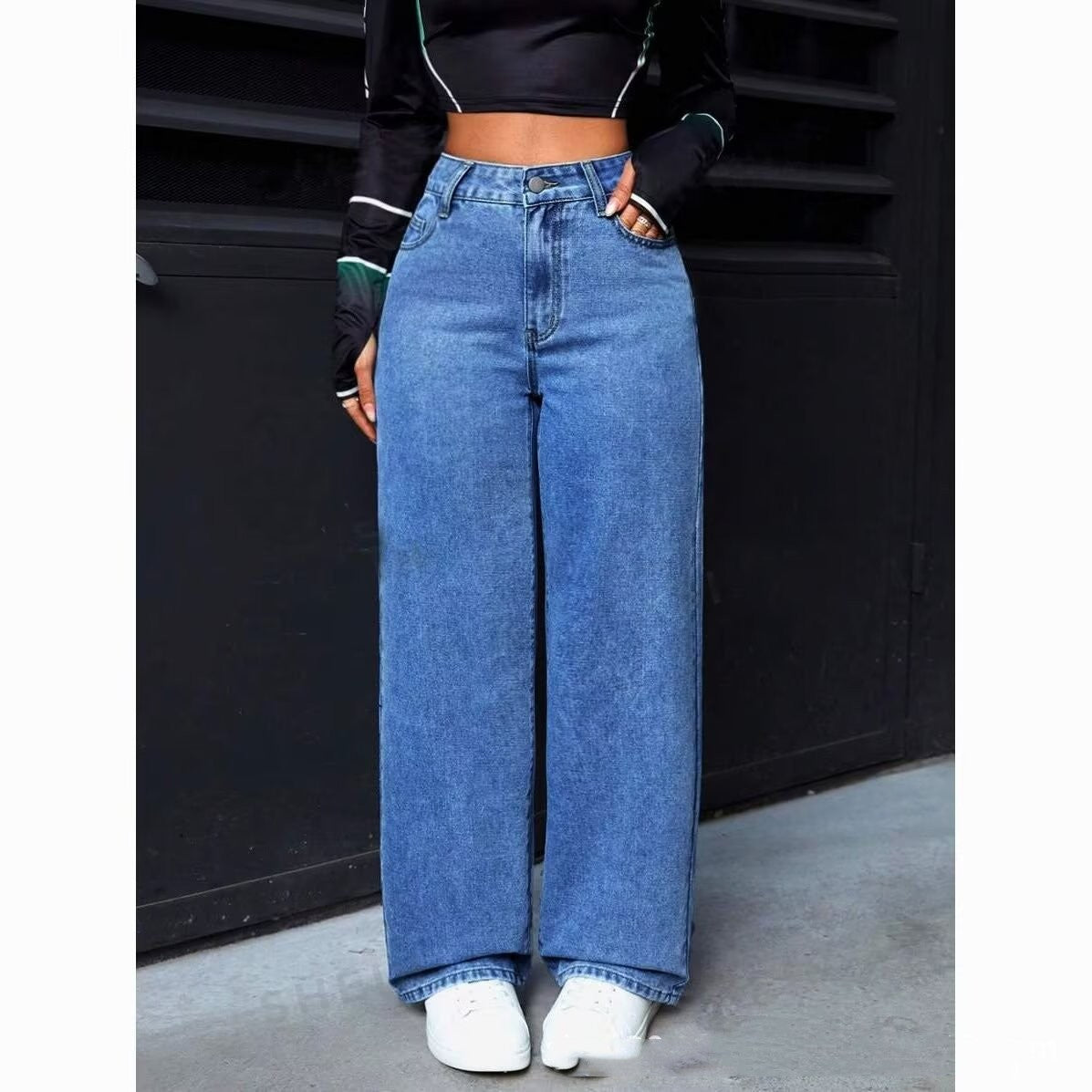 Søde og Krydrede Lige Jeans med Høj Talje til Kvinder