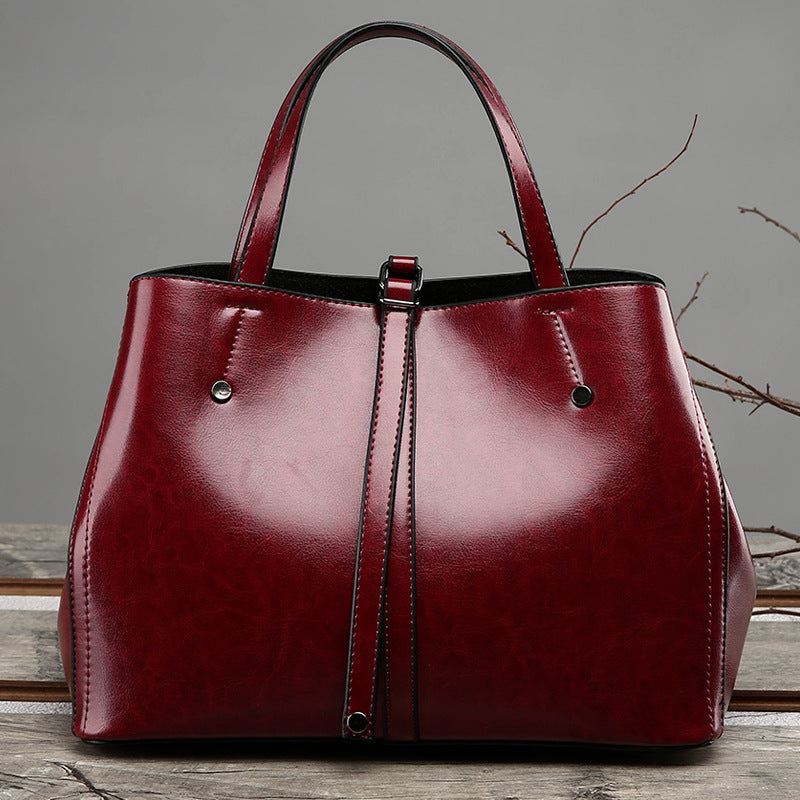Luxury Retro Women's Hand-carrying Solid Color Simple