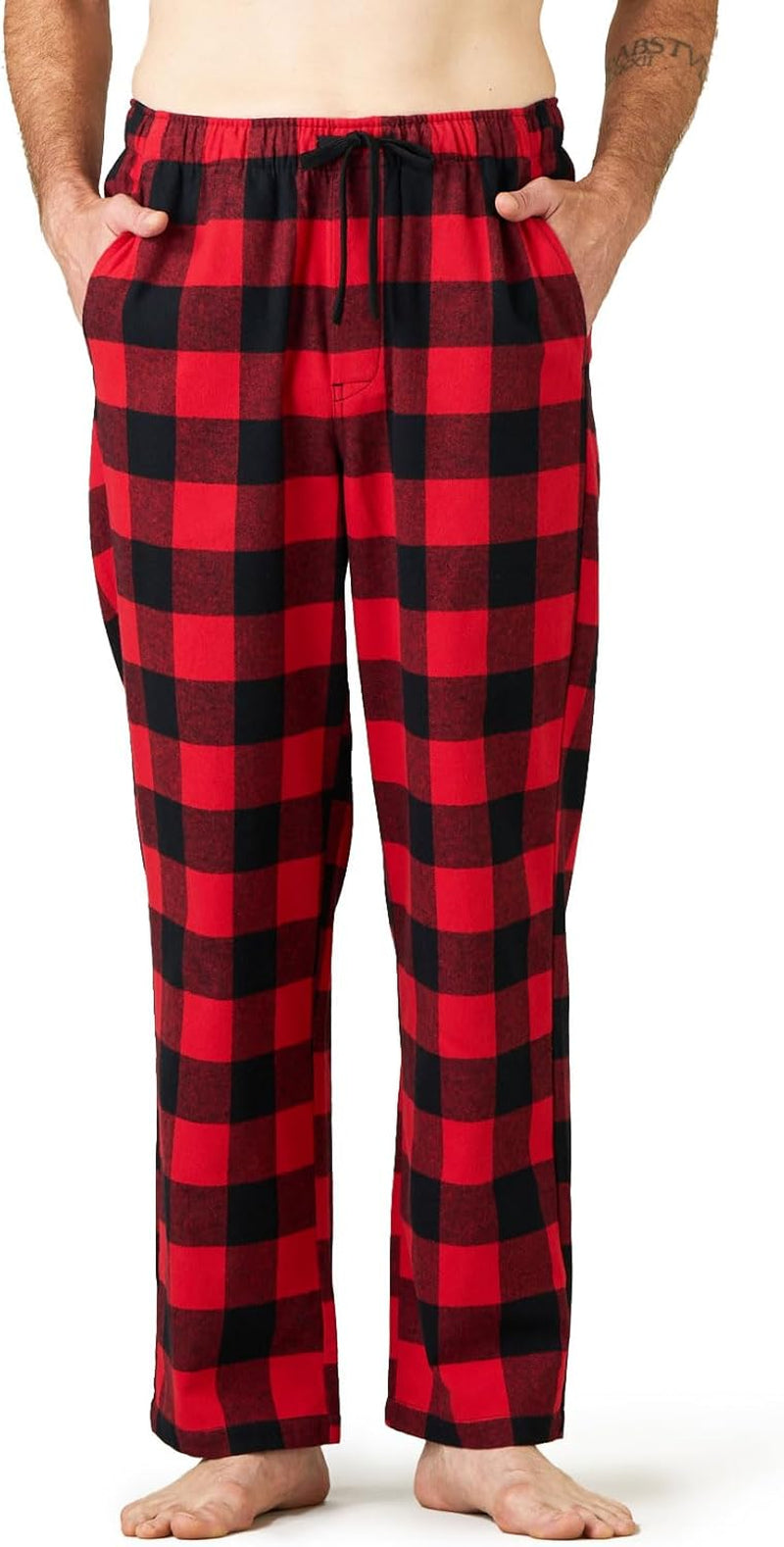 Men'S Pajama Pants Cotton Flannel Plaid Lounge Fleece Warm Sleepwear Pants PJ Bottoms Drawstring and Pockets M39/M128