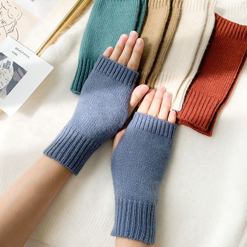 Women Stylish Hand Girl Arm Crochet Knitting Hollow Warm Fingerless Gloves