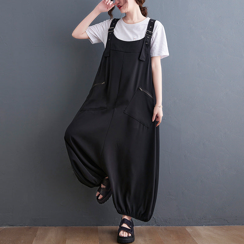 Women's Loose Western Style Fashion Work Clothes Casual Overalls
