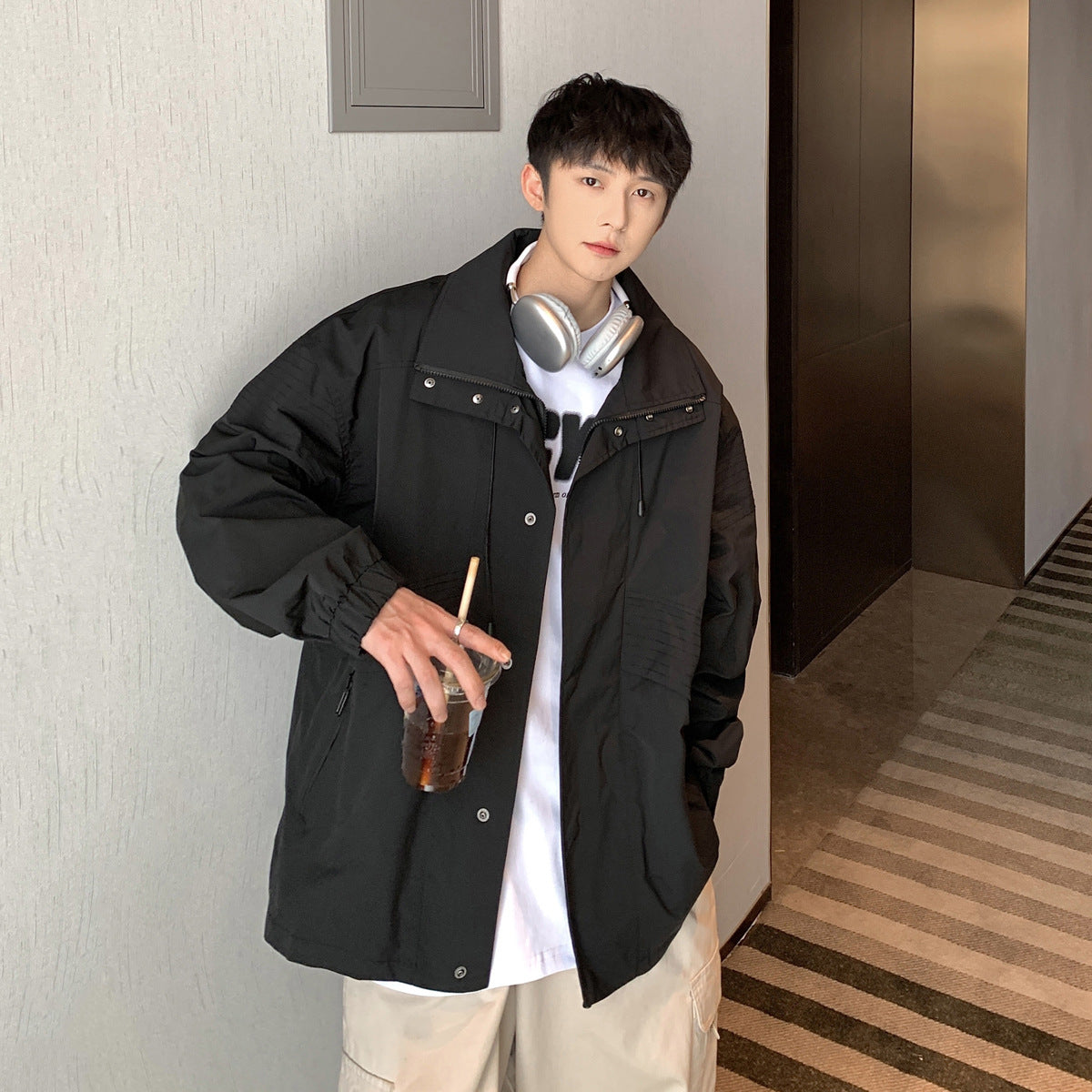 Fashion Loose Fake Two Piece Jacket