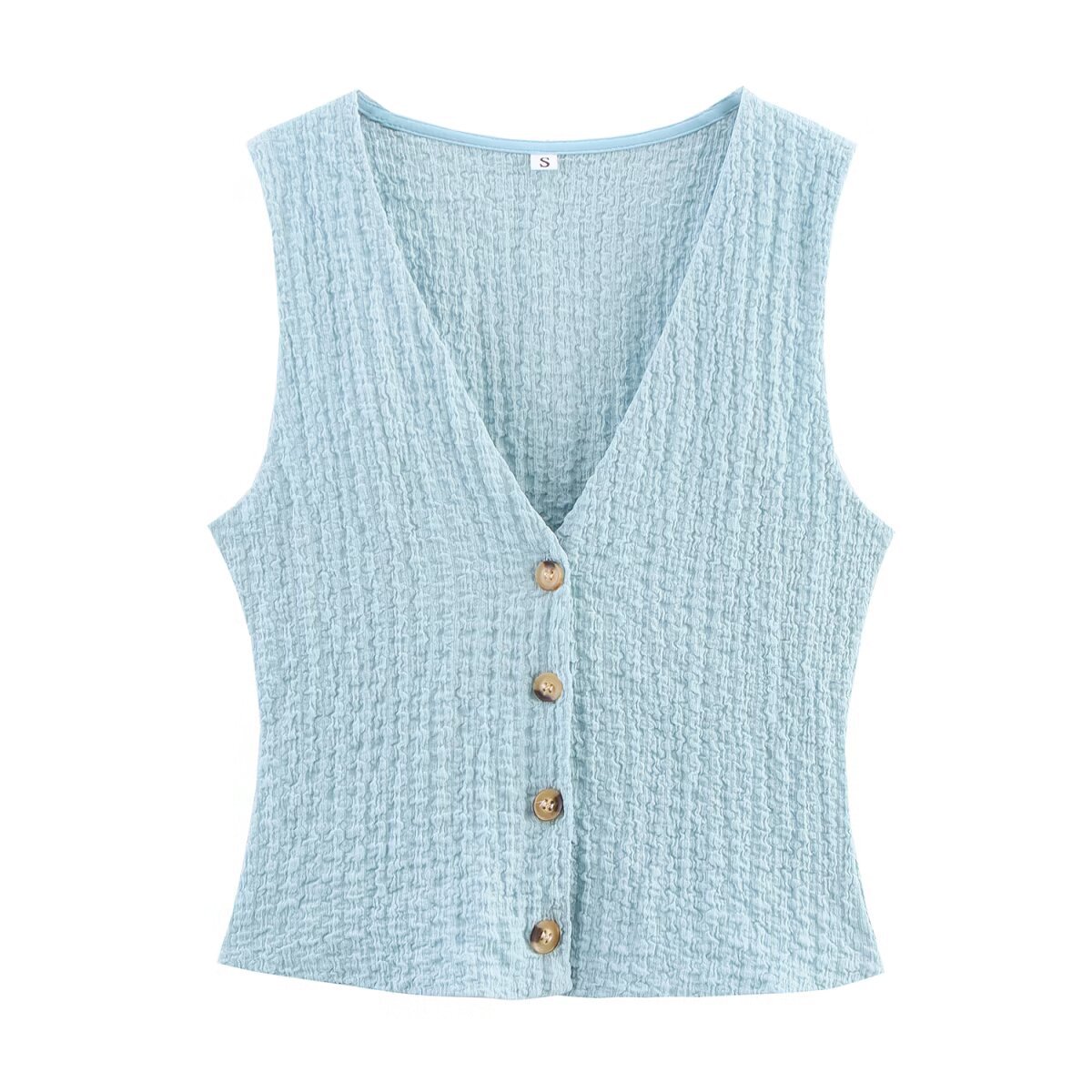 Texture Vest Top Texture Straight-leg Pants Suit
