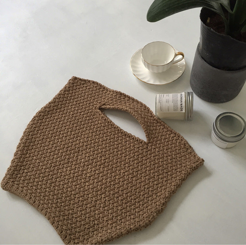 Women's Portable Loose Hemp Soft Knitted Wool Bag