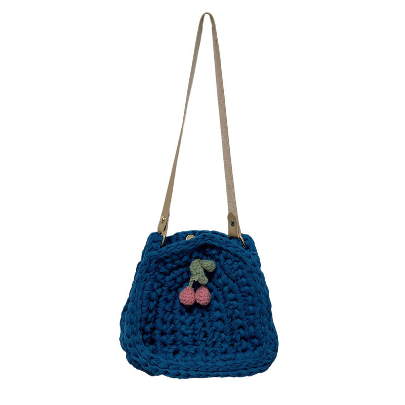 Material Self-made Cloth Line One-shoulder Messenger Bag