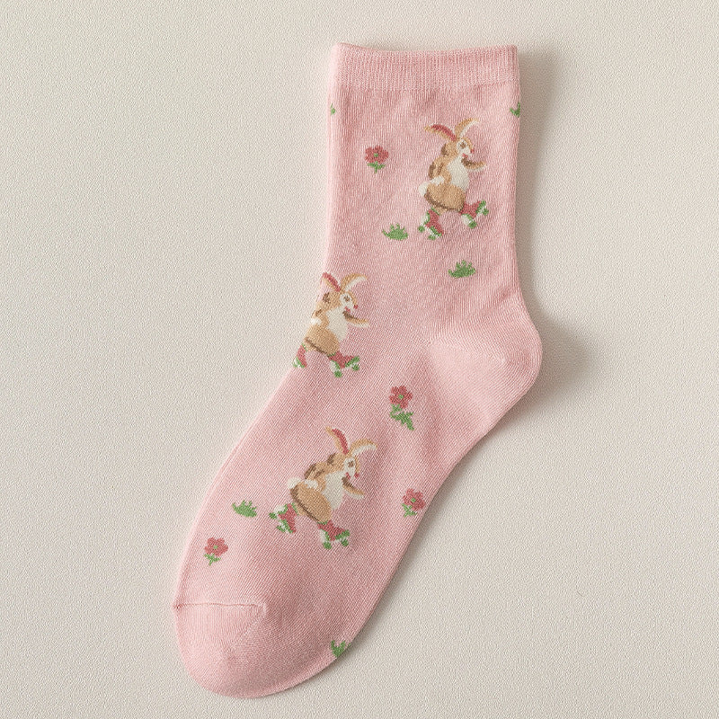 Women's Japanese Cute Cartoon Flower Socks