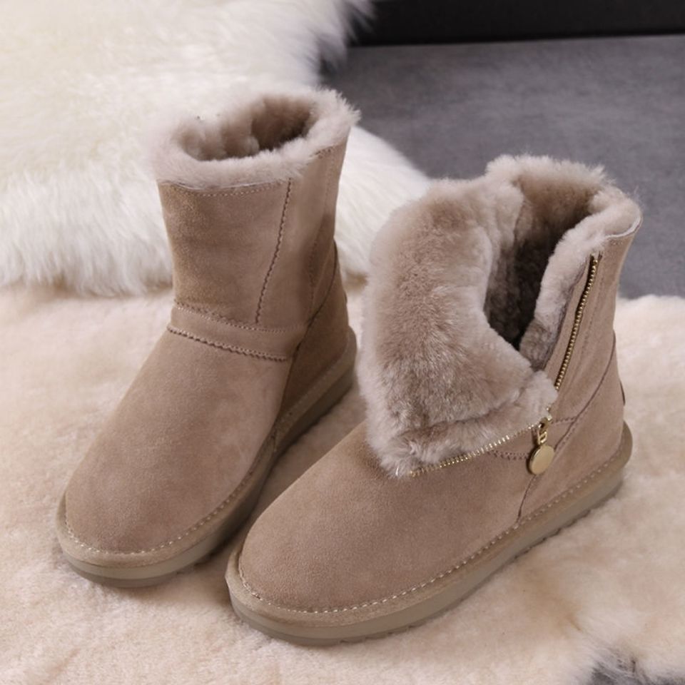 Non-slip All-match Padded Flat Snow Boots Women's Shoes
