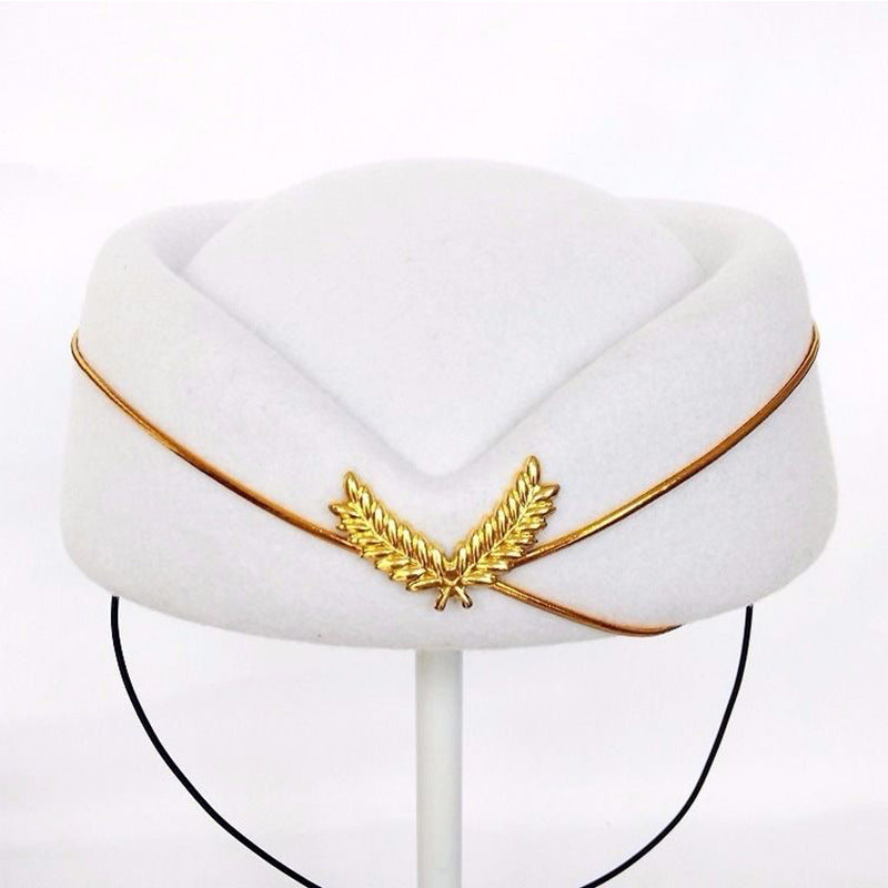 Simple And Versatile Flight Attendant Berry Hat