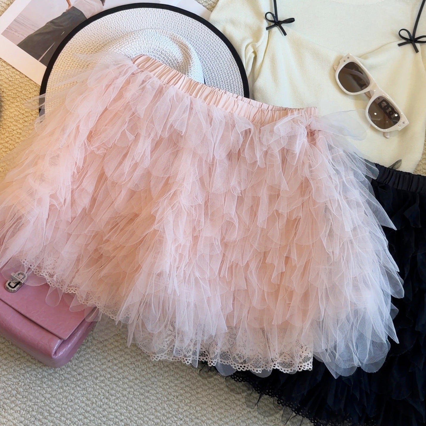 Multi-layer Ruffled Tutu Mesh Skirt For Women