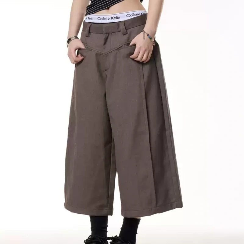 Retro Design Stitching Casual Shorts Women's Spring And Summer Loose All-matching