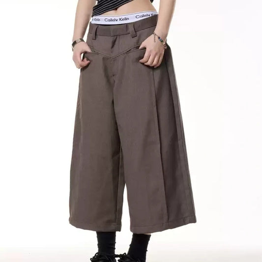 Retro Design Stitching Casual Shorts Women's Spring And Summer Loose All-matching