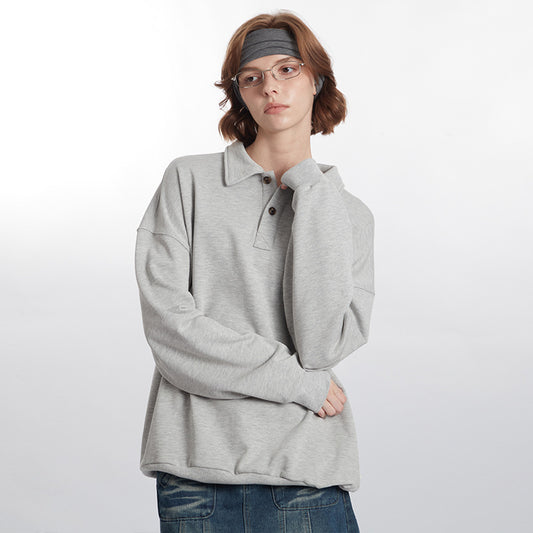 Lapel Couple Sweater Autumn Long-sleeved Top