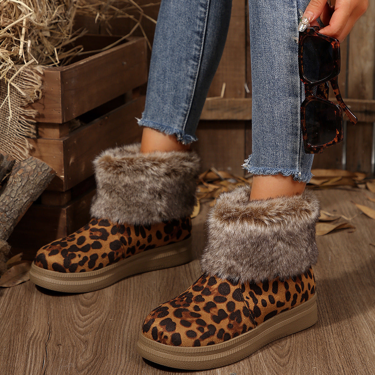 Women's Fleece-lined Cotton Snow Boots