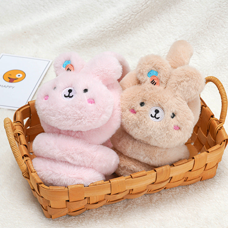 Children's Warm Cute Cartoon Plush Retractable Earmuffs