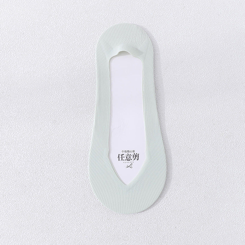 Women's Non-Slip Silicone Cotton Bottom Lace Boat Socks