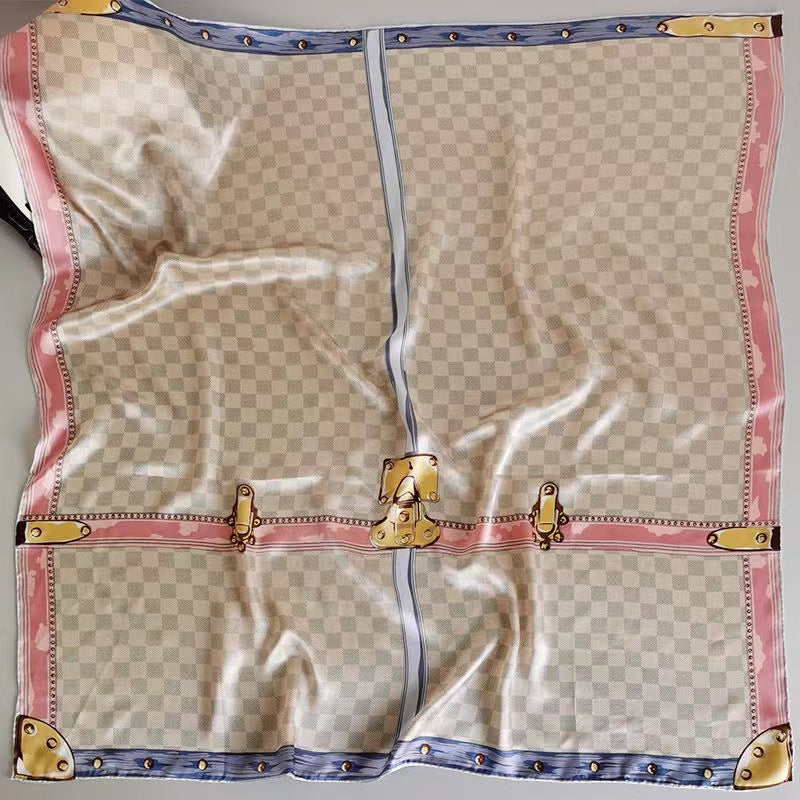 Womens Lightweight Spring Summer Silk Scarf Sun-protective Neck Gaiter And Hair Tie
