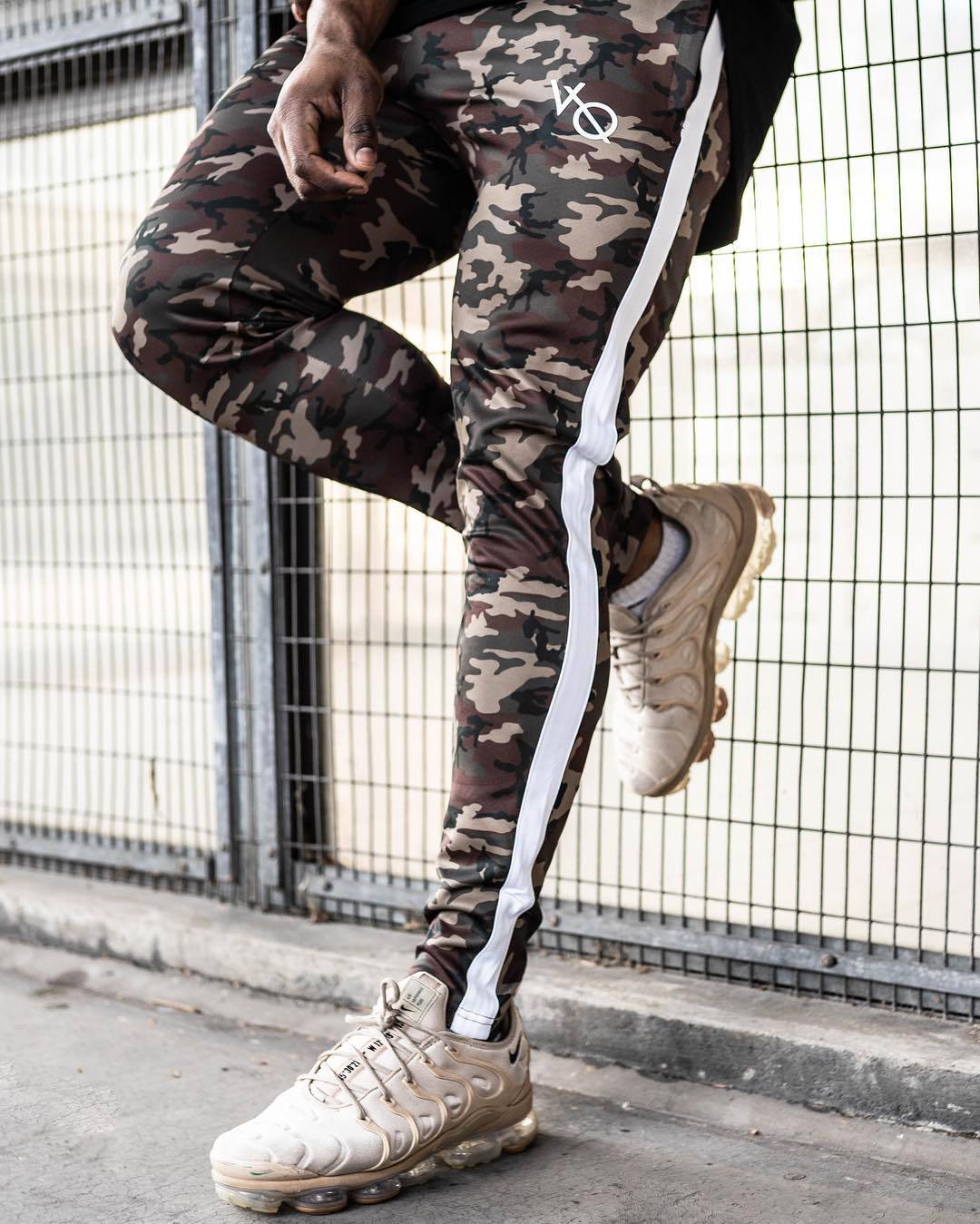 Stretch Side Stripe Camouflage Workout Training Pants