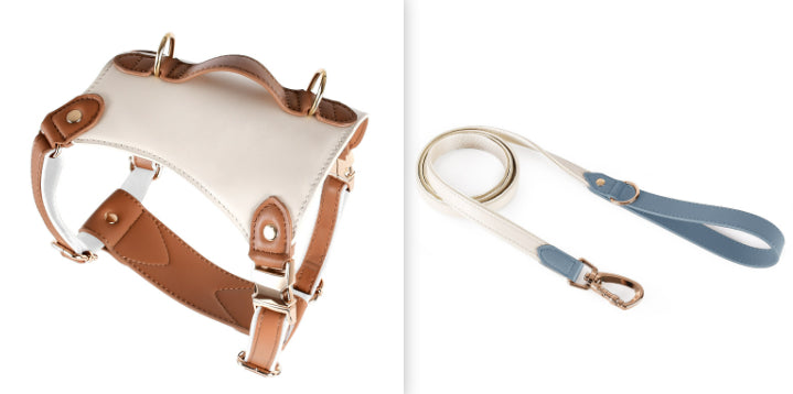 Leather Pet Vest Type Lead Rope Chest Strap
