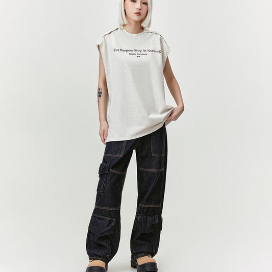 Street Printing Letters Summer Country Loose Base T-shirt