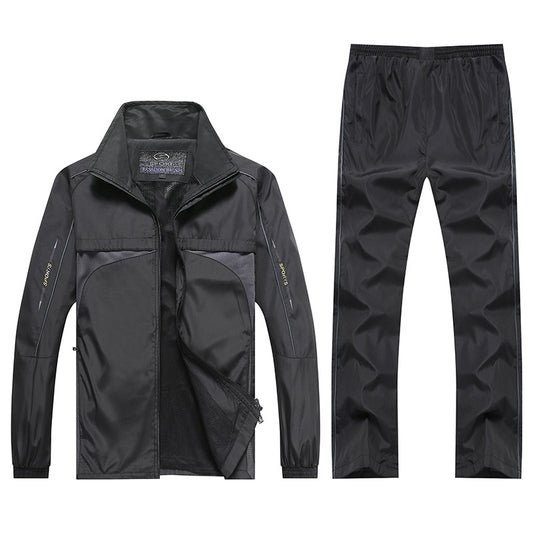 Middle-aged Men's Sportswear Spring And Autumn Two-piece Suit