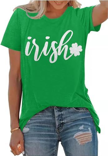 St Patricks Day Skjorter til kvinder irske Shamrock T-shirts Gra