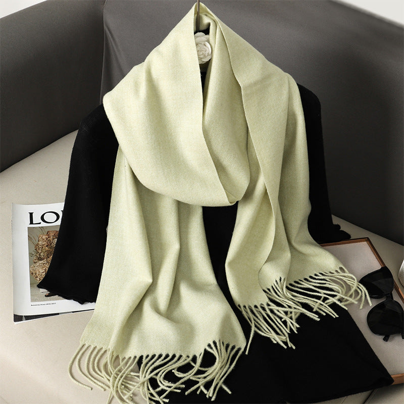 Solid Color Maillard Scarf Cashmere-like Women Warm Shawl