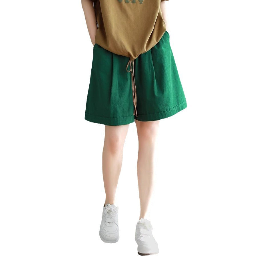 Pure Cotton Six-Color Shorts Womens Plus Size Loose Summer Retro