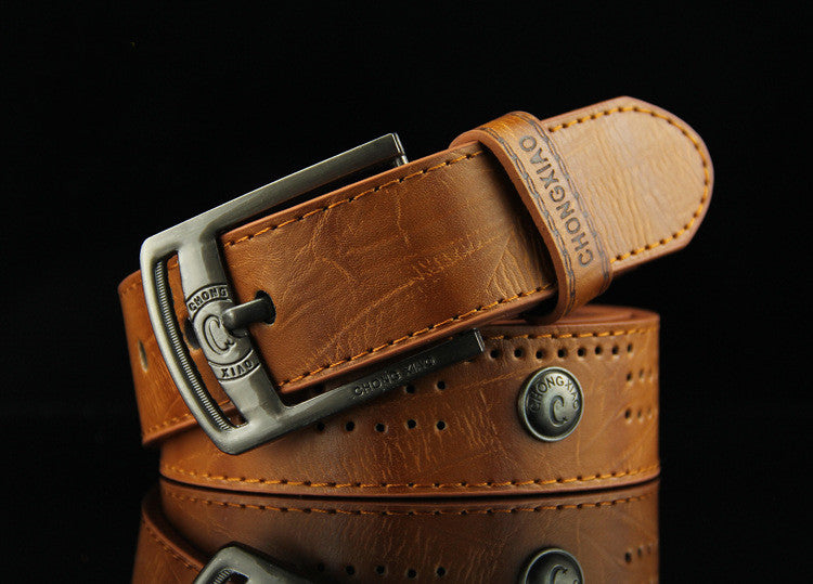 Antique Jeans Strap Rivet Men's Leather Belt