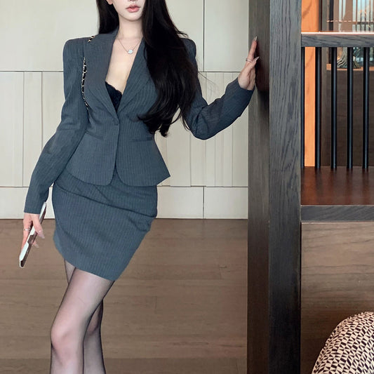 Two-piece Set Blazer Jacket And Pencil Skirt