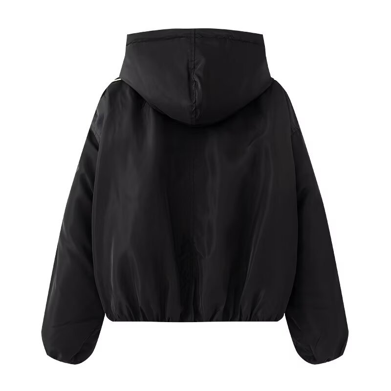 Contrast Color Trim Long Sleeve Warm-keeping Cotton Clothing Jacket Coat