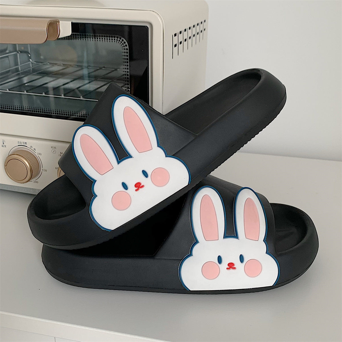 Female Cute Rabbit Girl Heart Ins Wind Soft Bottom Home Sandals