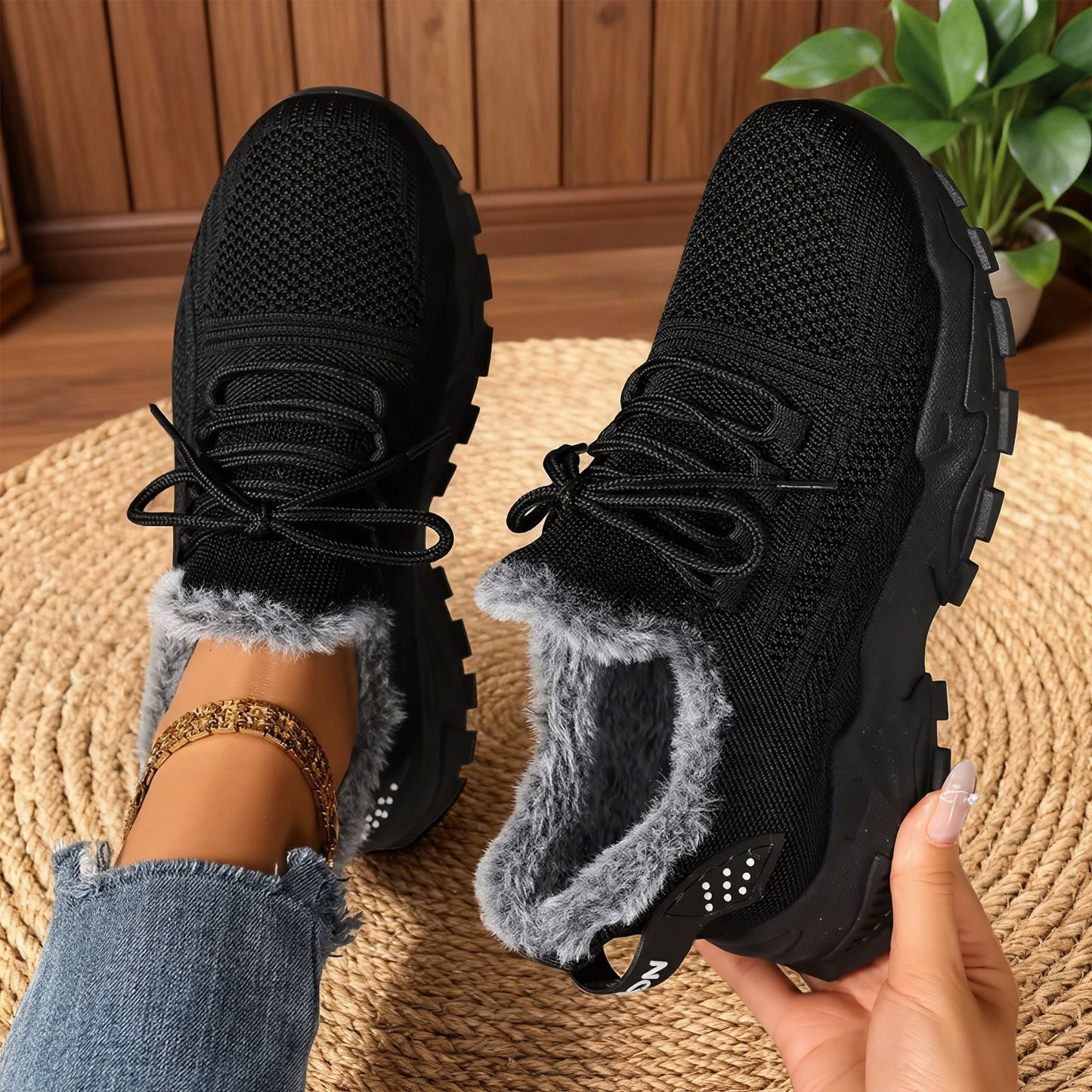 Increased Shallow Mouth Lace-up Lightweight Sneakers