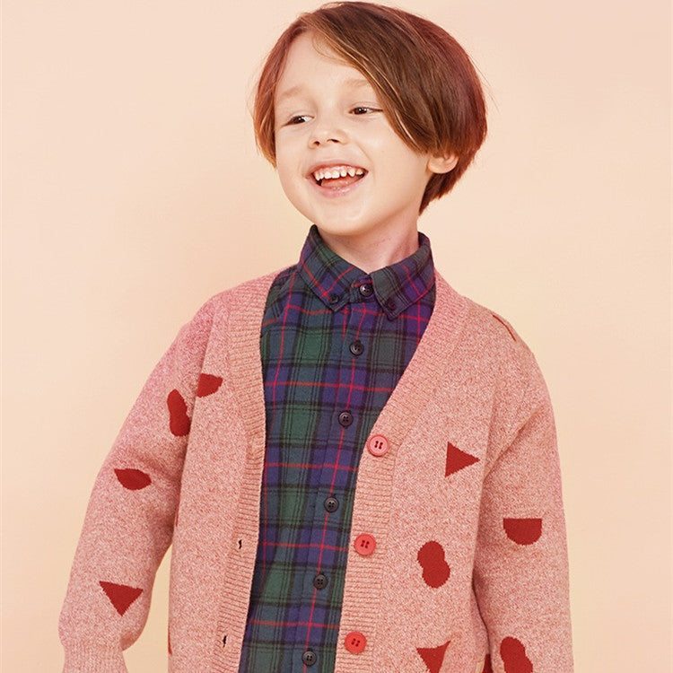 Children's Sweater Knit Cardigan Sweater Baby Cotton Coat Top