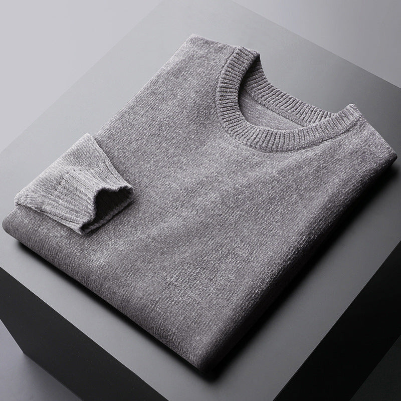 Langærmet sweater mænds efterår og vinter termisk hovedbeklædning halv rullekrave