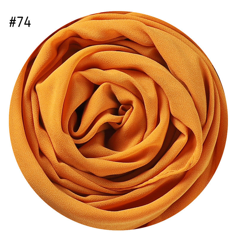 Women's Simple And Versatile Solid Color Pearl Chiffon Scarf